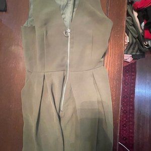 Green Zip Up Romper Size 4 ASOS